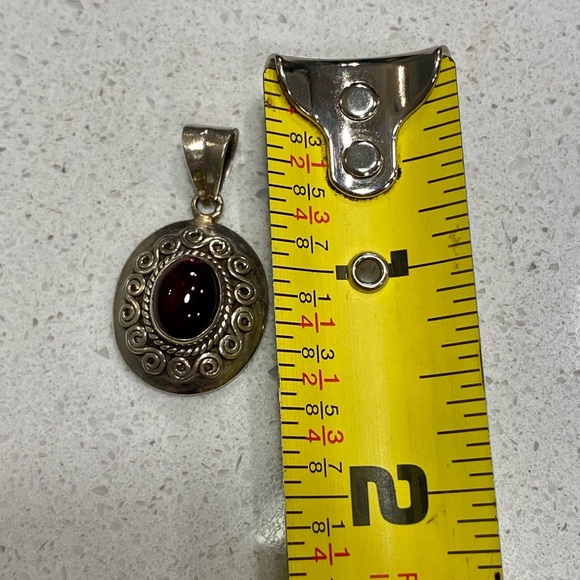 90’s Real Silver + Semi Precious Amethyst Pendant - Picture 4 of 12